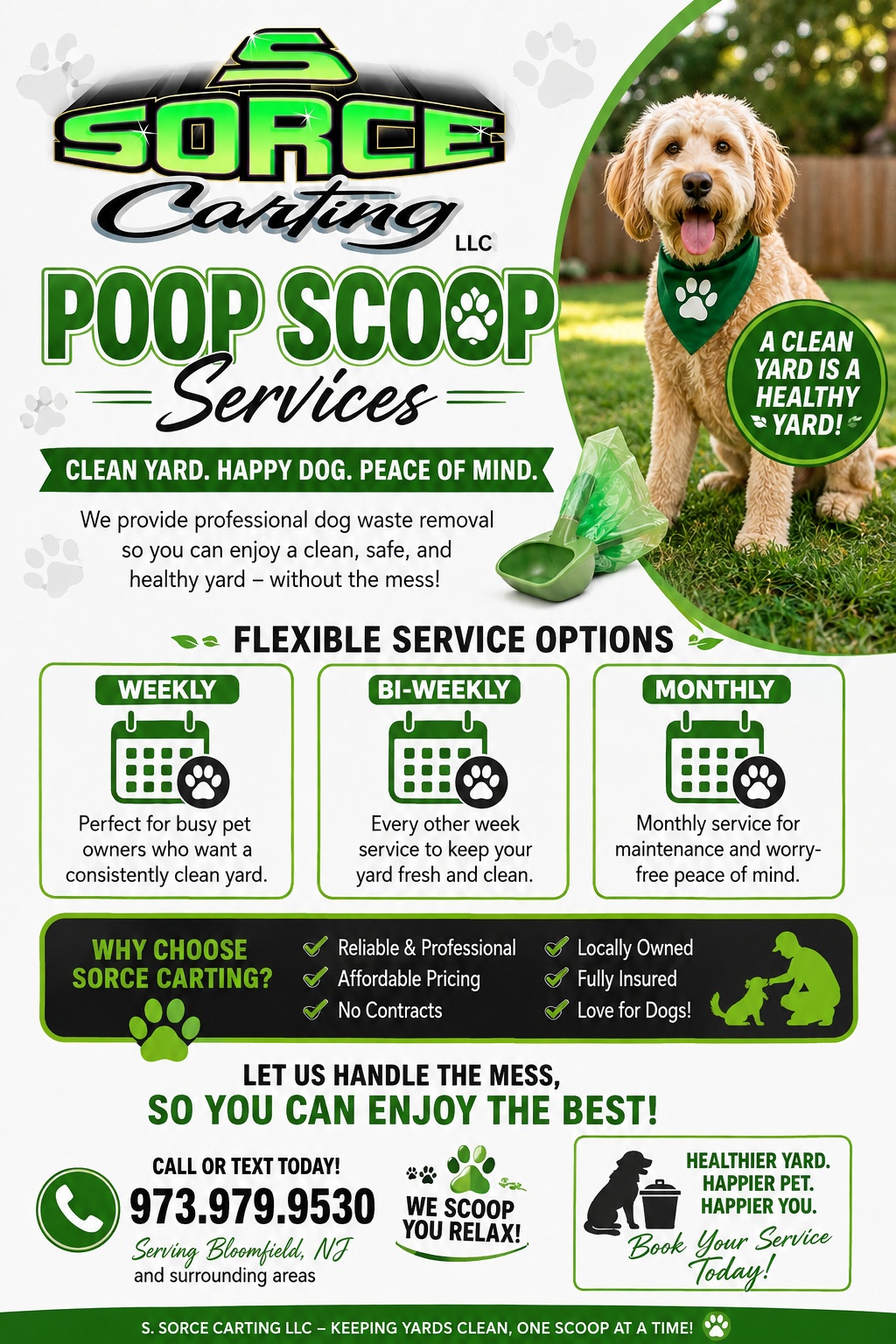 Pet removal services - poop scoop services. Let us cleanup your dog's waste and keep your yard clean